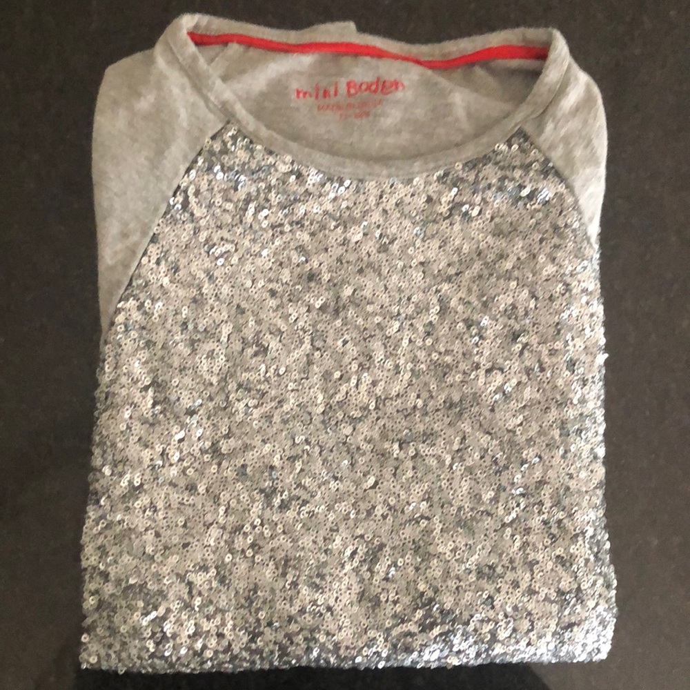Mini Boden Long Sleeve Sparkle Shirt Size 11-12